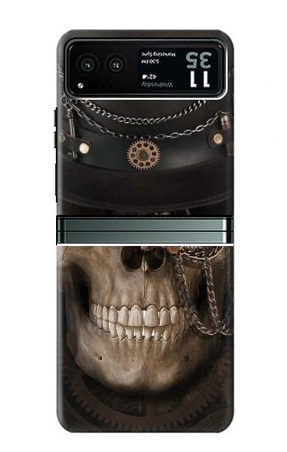 S3852 Crâne Steampunk Etui Coque Housse pour Motorola Razr 40