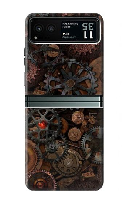 S3884 Engrenages Mécaniques Steampunk Etui Coque Housse pour Motorola Razr 40