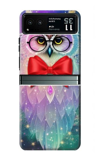 S3934 Hibou nerd fantastique Etui Coque Housse pour Motorola Razr 40