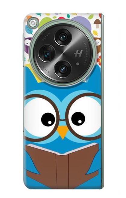 S2521 Nerd Mignon Chouette Dessin animé Etui Coque Housse pour OnePlus OPEN