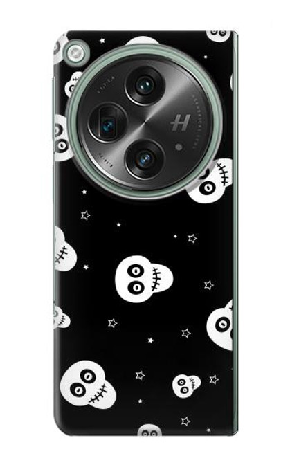 S3261 Sourire Crâne Motif Halloween Etui Coque Housse pour OnePlus OPEN S3261 Sourire Crâne Motif Halloween Etui Coque Housse pour OnePlus OPEN