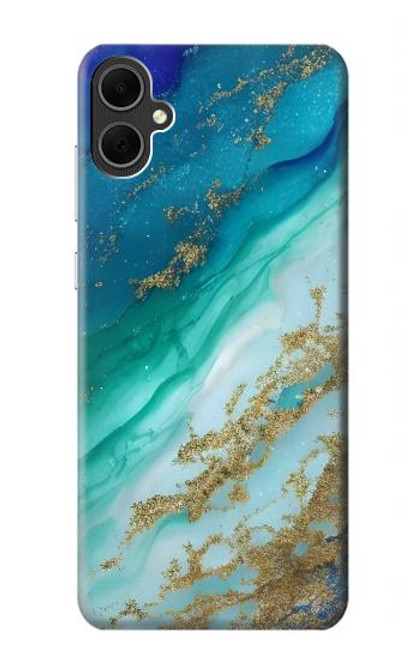 S3920 Couleur bleu océan abstrait émeraude mélangée Etui Coque Housse pour Samsung Galaxy A05