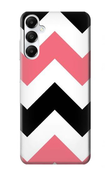 S1849 Rose Noir Chevron Zigzag Etui Coque Housse pour Samsung Galaxy A05s