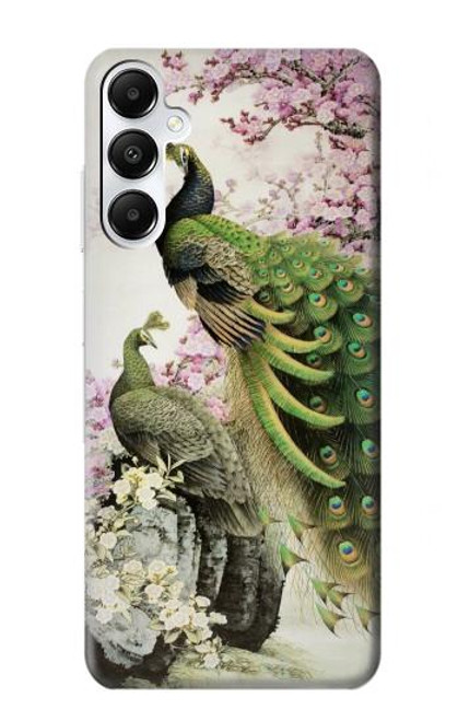 S2773 Paon Peinture brosse chinoise Etui Coque Housse pour Samsung Galaxy A05s