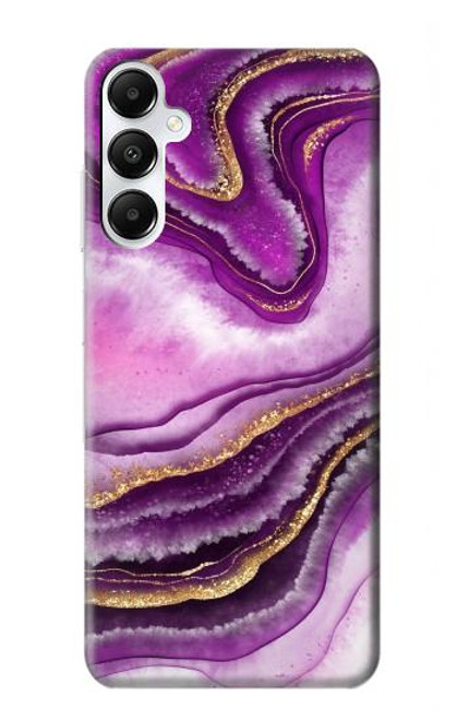 S3896 Stries d'or en marbre violet Etui Coque Housse pour Samsung Galaxy A05s