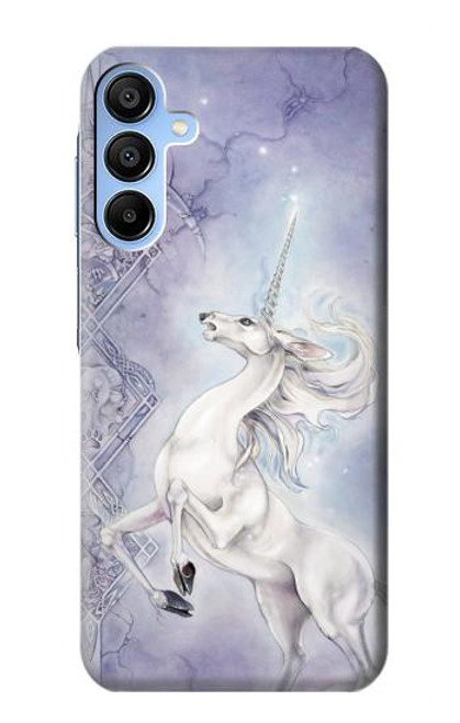 S1134 Cheval Blanc Licorne Etui Coque Housse pour Samsung Galaxy A15 5G