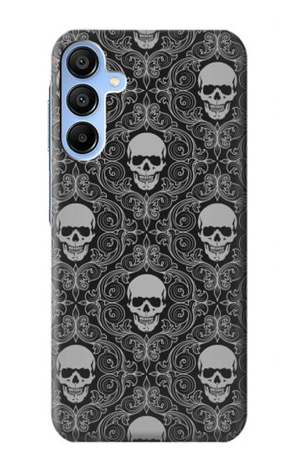 S2371 Crâne Motif monochrome Millésime Etui Coque Housse pour Samsung Galaxy A15 5G