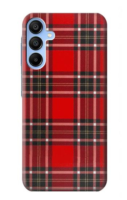 S2374 Motif Tartan Rouge Etui Coque Housse pour Samsung Galaxy A15 5G
