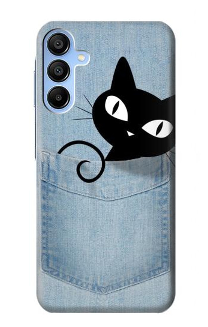S2641 Noir Chat Poche Etui Coque Housse pour Samsung Galaxy A15 5G