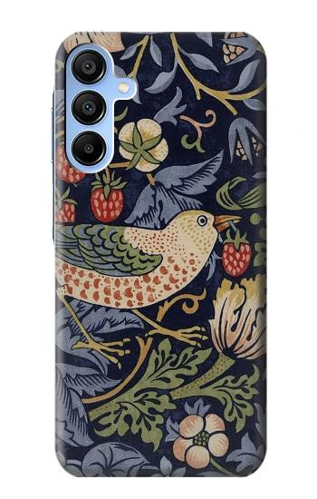 S3791 William Morris Strawberry Thief Fabric Etui Coque Housse pour Samsung Galaxy A15 5G