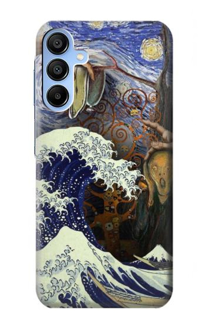 S3851 Monde de l'art Van Gogh Hokusai Da Vinci Etui Coque Housse pour Samsung Galaxy A15 5G