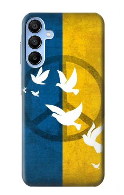 S3857 Colombe de la paix drapeau ukrainien Etui Coque Housse pour Samsung Galaxy A15 5G
