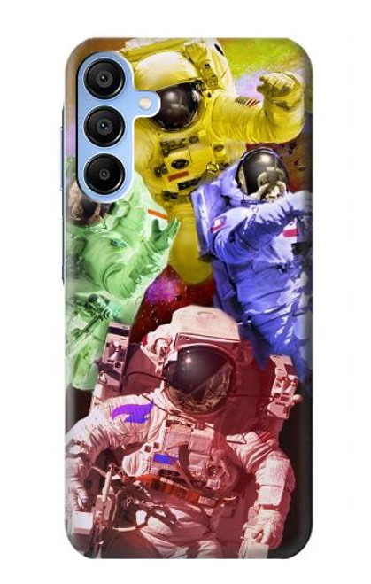 S3914 Galaxie colorée de costume d'astronaute de nébuleuse Etui Coque Housse pour Samsung Galaxy A15 5G
