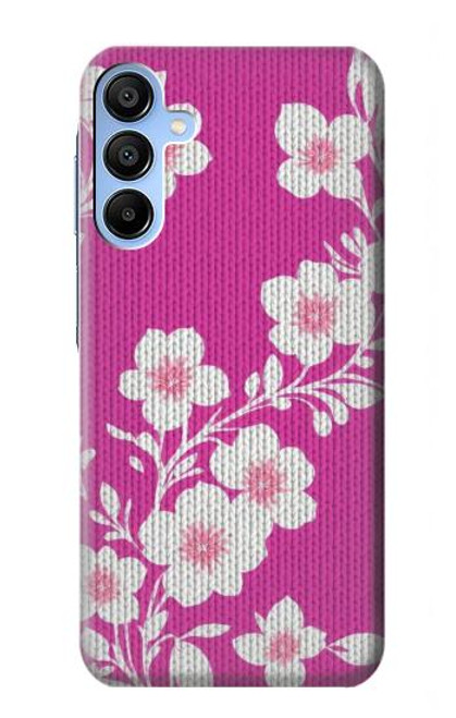 S3924 Fond rose fleur de cerisier Etui Coque Housse pour Samsung Galaxy A15 5G