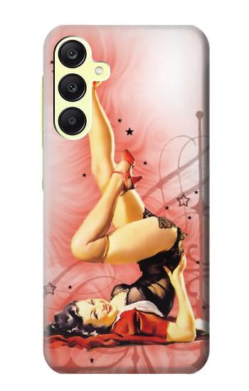 S1669 Afficher Fille Millésime Etui Coque Housse pour Samsung Galaxy A25 5G