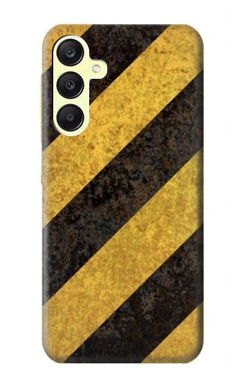 S2231 Noir et Jaune Ligne de risque rayé Etui Coque Housse pour Samsung Galaxy A25 5G