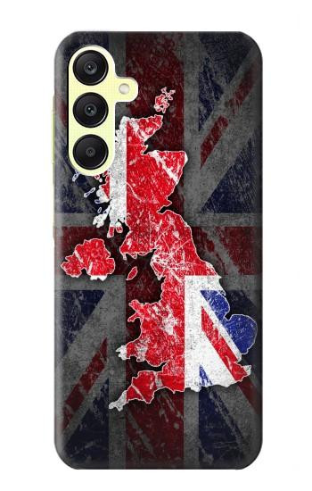 S2936 Royaume-Uni Drapeau britannique Carte Etui Coque Housse pour Samsung Galaxy A25 5G