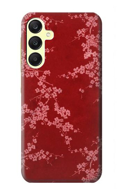 S3817 Motif de fleurs de cerisier floral rouge Etui Coque Housse pour Samsung Galaxy A25 5G