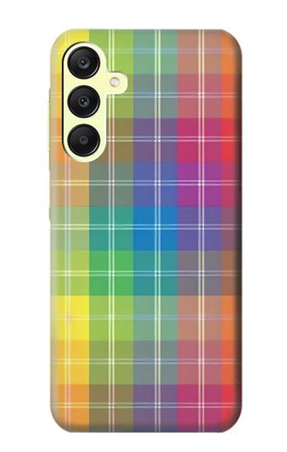 S3942 Tartan à carreaux arc-en-ciel LGBTQ Etui Coque Housse pour Samsung Galaxy A25 5G