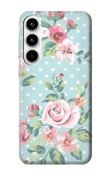 S3494 Rose à pois millésimé Etui Coque Housse pour Samsung Galaxy A35 5G