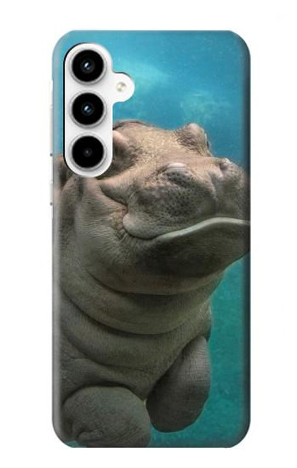 S3871 mignon, bébé, hippopotame, hippopotame Etui Coque Housse pour Samsung Galaxy A35 5G