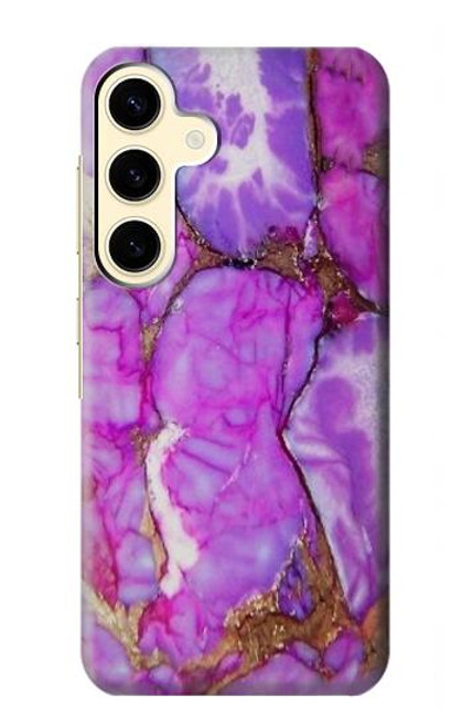 S2907 Violet Turquoise Pierre Etui Coque Housse pour Samsung Galaxy S24