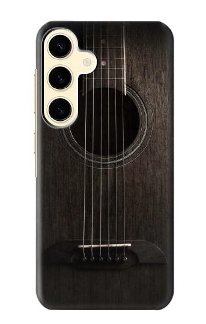 S3834 Guitare noire Old Woods Etui Coque Housse pour Samsung Galaxy S24