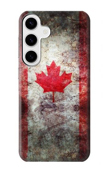 S2490 Canada Feuille d'érable Drapeau Texture Etui Coque Housse pour Samsung Galaxy S24 Plus