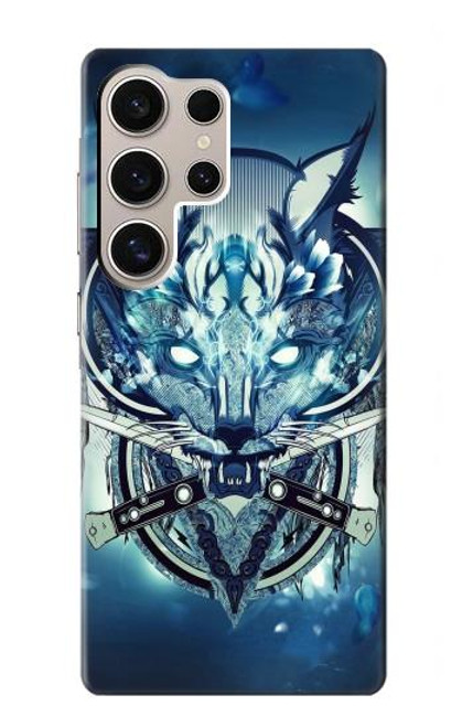 S1135 Loup avec des couteaux Roche Etui Coque Housse pour Samsung Galaxy S24 Ultra