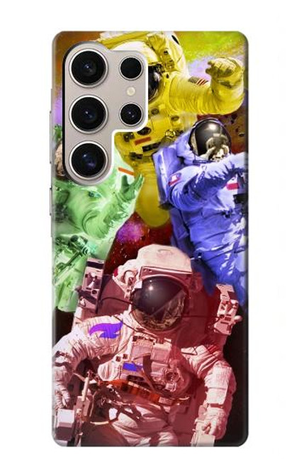 S3914 Galaxie colorée de costume d'astronaute de nébuleuse Etui Coque Housse pour Samsung Galaxy S24 Ultra