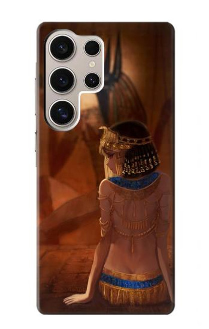 S3919 La reine égyptienne Cléopâtre Anubis Etui Coque Housse pour Samsung Galaxy S24 Ultra