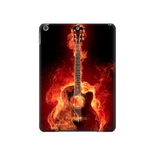 S0415 Graver guitare feu Etui Coque Housse pour iPad 10.2 (2021,2020,2019), iPad 9 8 7