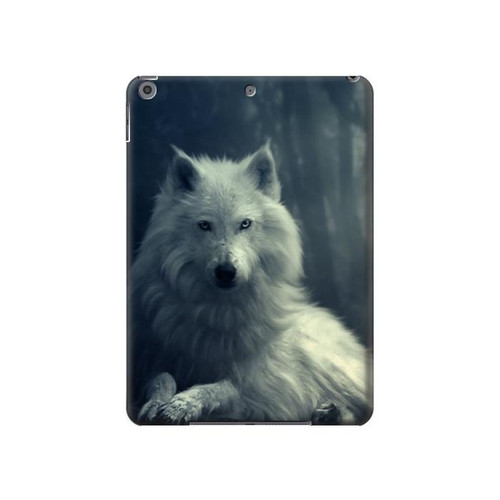 S1516 Loup blanc Etui Coque Housse pour iPad 10.2 (2021,2020,2019), iPad 9 8 7