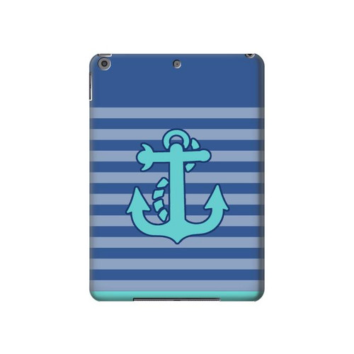 S2081 Ancre nautique Etui Coque Housse pour iPad 10.2 (2021,2020,2019), iPad 9 8 7