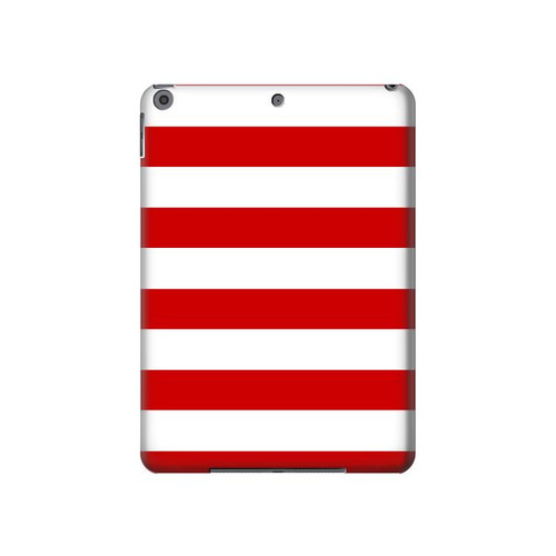 S2364 Rouge et blanc rayé Etui Coque Housse pour iPad 10.2 (2021,2020,2019), iPad 9 8 7