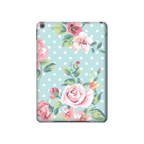 S3494 Rose à pois millésimé Etui Coque Housse pour iPad 10.2 (2021,2020,2019), iPad 9 8 7