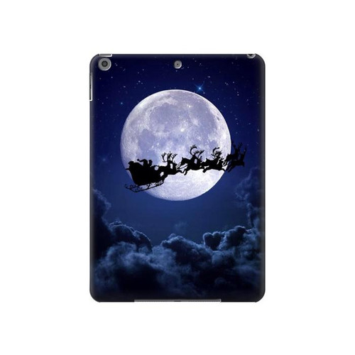 S3508 Noël Père Noël Lune Etui Coque Housse pour iPad 10.2 (2021,2020,2019), iPad 9 8 7