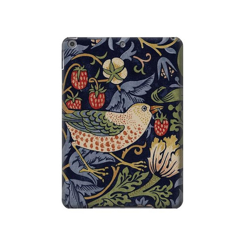 S3791 William Morris Strawberry Thief Fabric Etui Coque Housse pour iPad 10.2 (2021,2020,2019), iPad 9 8 7