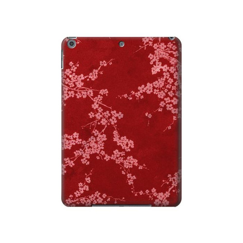 S3817 Motif de fleurs de cerisier floral rouge Etui Coque Housse pour iPad 10.2 (2021,2020,2019), iPad 9 8 7