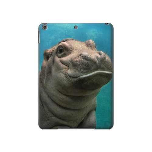 S3871 mignon, bébé, hippopotame, hippopotame Etui Coque Housse pour iPad 10.2 (2021,2020,2019), iPad 9 8 7