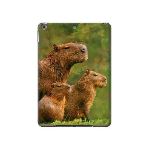 S3917 Cochon d'Inde géant de la famille Capybara Etui Coque Housse pour iPad 10.2 (2021,2020,2019), iPad 9 8 7