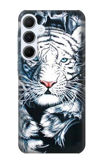 S0265 Tigre blanc Etui Coque Housse pour Samsung Galaxy A55 5G