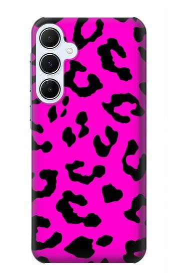 S1850 Motif rose Léopard Etui Coque Housse pour Samsung Galaxy A55 5G