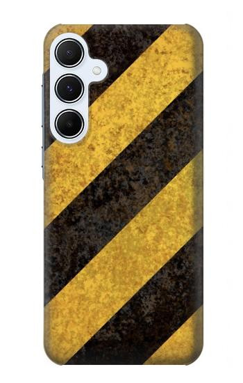 S2231 Noir et Jaune Ligne de risque rayé Etui Coque Housse pour Samsung Galaxy A55 5G