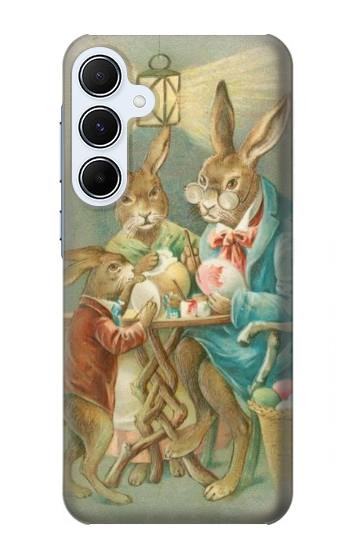 S3164 Famille Lapin de Pâques Etui Coque Housse pour Samsung Galaxy A55 5G
