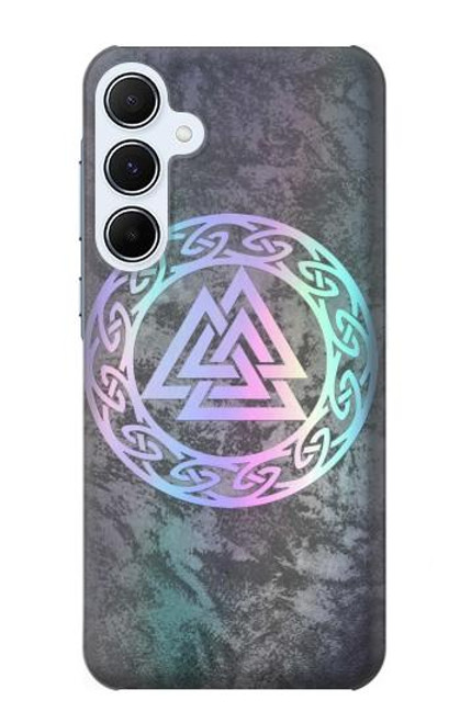 S3833 Valknut Odin Wotans Noeud Hrungnir Coeur Etui Coque Housse pour Samsung Galaxy A55 5G