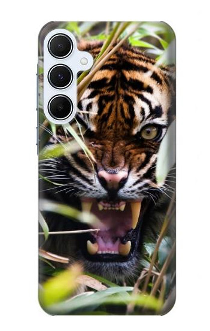 S3838 Tigre du Bengale qui aboie Etui Coque Housse pour Samsung Galaxy A55 5G