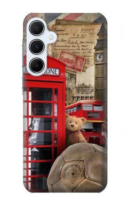 S3856 Vintage Londres Britannique Etui Coque Housse pour Samsung Galaxy A55 5G