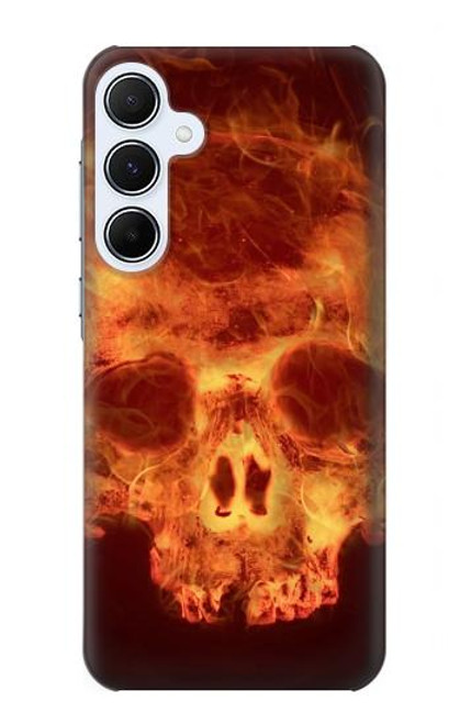 S3881 Crâne de feu Etui Coque Housse pour Samsung Galaxy A55 5G