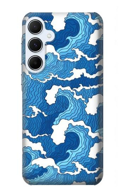 S3901 Vagues esthétiques de l'océan de tempête Etui Coque Housse pour Samsung Galaxy A55 5G